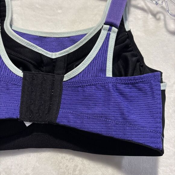 Glamorise 9166 Custom Control Black Purple High Impact Sports Bra Size 34DD - Picture 12 of 16